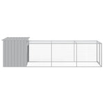 Chicken Cage with Run Light Grey 110x405x110 cm Galvanised Steel 3189094