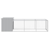 Chicken Cage with Run Light Grey 110x405x110 cm Galvanised Steel 3189094