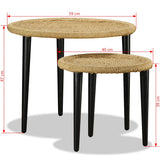 Coffee Table Set 2 Pieces Natural Jute 244218