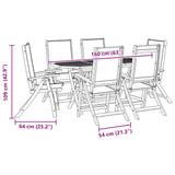 ZNTS 7 Piece Garden Dining Set Solid Wood Acacia and Textilene 3279312