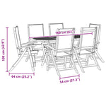 ZNTS 7 Piece Garden Dining Set Solid Wood Acacia and Textilene 3279270