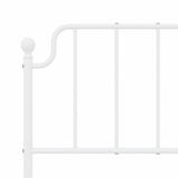Metal Bed Frame without Mattress with Footboard White 150x200cm 373956