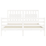 Bed Frame without Mattress White 160x200 cm Solid Wood 3194322