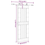 Sliding Door with Hardware Set 80x210 cm Solid Wood Pine 3332713