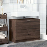 Sink Cabinet Brown Oak 78x37x59 cm Engineered Wood 848121