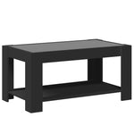 ZNTS Coffee Table with LED Black 93x53x45 cm Engineered Wood 847554