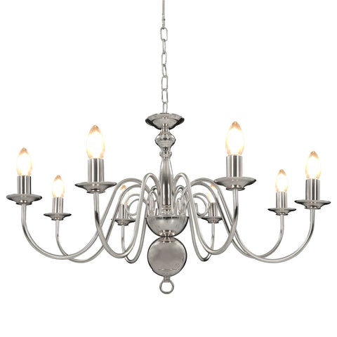 Chandelier Silver 8 x E14 Bulbs 281618