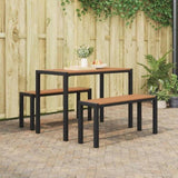 Garden Dining Set 3 pcs Brown Steel 42001770