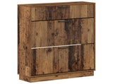 Shoe Cabinet HOORN 78 x 24 x 100 cm Engineered Wood Old Wood 897323