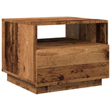 Coffee Table with LED Lights Old Wood 50x49x40 cm 857708
