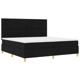 Box Spring Bed with Headboard Black 200 x 200 cm Fabric 3339646