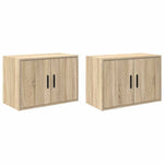 ZNTS Garage Wall Cabinets 2 pcs Sonoma Oak Engineered Wood 860648