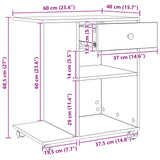 Printer Stand Plain Old Wood 60 x 40 x 68.5 cm Engineered Wood 8004429