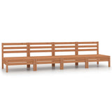 Garden Middle Sofas 4 pcs Honey Brown Solid Pinewood 806595