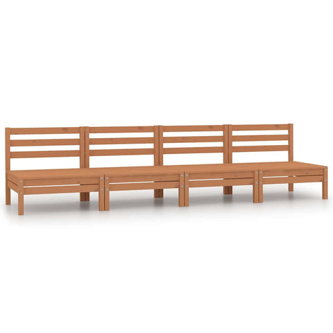 Garden Middle Sofas 4 pcs Honey Brown Solid Pinewood 806595