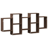 Wall Shelf Brown Oak 159x18x65 cm Engineered Wood 853215