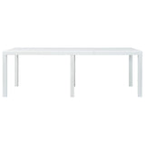 Garden Table White 220x90x72 cm Plastic Rattan Look 45607