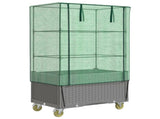 Raised Bed with Cover and Wheels Rattan Look 80x50x182 cm 4015864