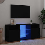 TV Cabinet with LED Lights Black 120x30x50 cm 804302