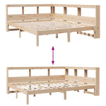 Bookcase Bed without Mattress 135x190 cm Solid Wood Pine 3324332
