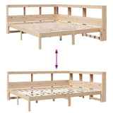 Bookcase Bed without Mattress 135x190 cm Solid Wood Pine 3324332