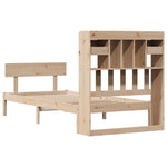 ZNTS Bookcase Bed without Mattress 90x190 cm Single Solid Wood Pine 3321820