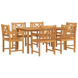 Garden Dining Set 7 pcs Brown Solid Acacia Wood 3375653