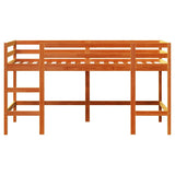 Kids' Loft Bed without Mattress with Ladder Wax Brown 90x190 cm Single 852399