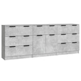 3 Piece Sideboards Concrete Grey Engineered Wood 3115799
