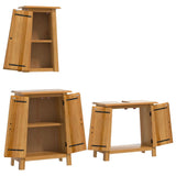 3 Piece Bathroom Furniture Set Solid Wood Pine 3223457