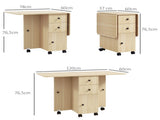 Six-Person Drop Leaf Dining Table, with Storage - Wood-Effect T3398P329436