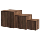 Side Tables 3 pcs Brown Oak Engineered Wood 815989