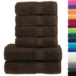 6 Piece Premium Towel Set SOLUND Brown 600 gsm 137557