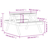 Picnic Table 105x134x75 cm Solid Wood Douglas 832570