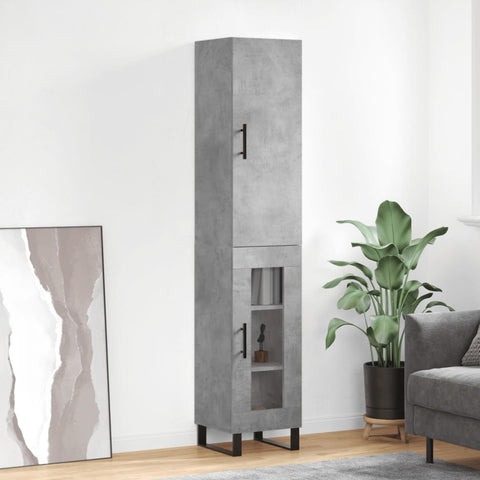Highboard Concrete Grey 34.5x34x180 cm Engineered Wood 3199069