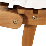 Sun Lounger with Cream Cushions Solid Wood Acacia 363284