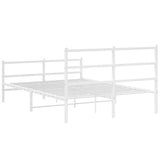 Metal Bed Frame without Mattress with Footboard White 140x190cm 355432