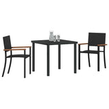 Garden Dining Set 3 pcs Black Powder-Coated Steel 3379415