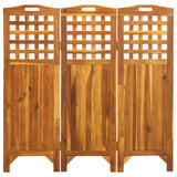 ZNTS 3-Panel Room Divider 121x2x120 cm Solid Acacia Wood 311877