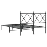 Metal Bed Frame without Mattress with Headboard Black 120x190cm 376499