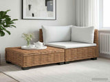 2 pcs Rattan Lounge Set with Cushions GENDT Natural Rattan 42034403