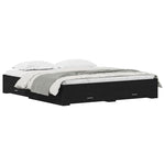 Bed Frame with Drawers Black oak 180 x 200 cm Engineered wood 3333962