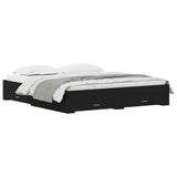 Bed Frame with Drawers Black oak 180 x 200 cm Engineered wood 3333962