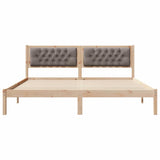Bed Frame with Headboard Taupe 160 x 200 cm Solid Pine Wood 878177