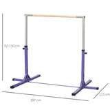 Steel Frame Adjustable Horizonal Gymnastics Bar For Kids Home Gym Training Purple T3398P349204