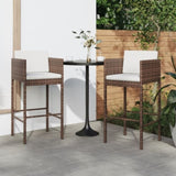 Bar Stool Set of 2 Brown Poly rattan, powder-coated steel 316672