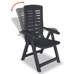 Reclining Garden Chairs 6 pcs Plastic Anthracite 275072
