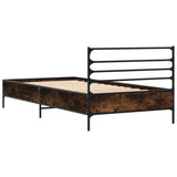 Bed Frame without Mattress Smoked Oak 75x190 cm Small Single 845624