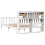 Bookcase Bed without Mattress White 150x200 cm King Solid Wood Pine 3321746
