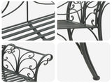 Garden Bench 2-Seater 130 x 47 x 90 cm Steel Silver Grey 42029541